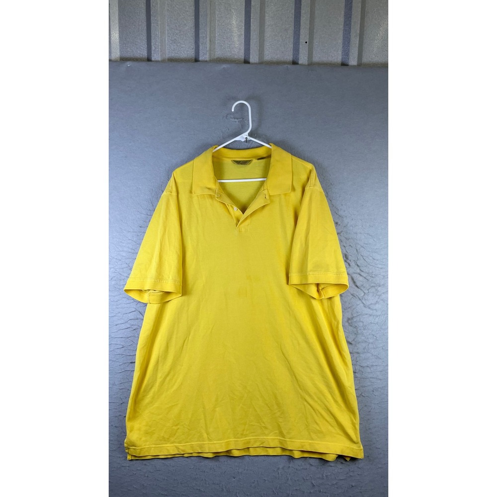 Roundtree & Yorke Polo Shirt Mens XL Yellow Excellent Cotton Pique Short Sleeve